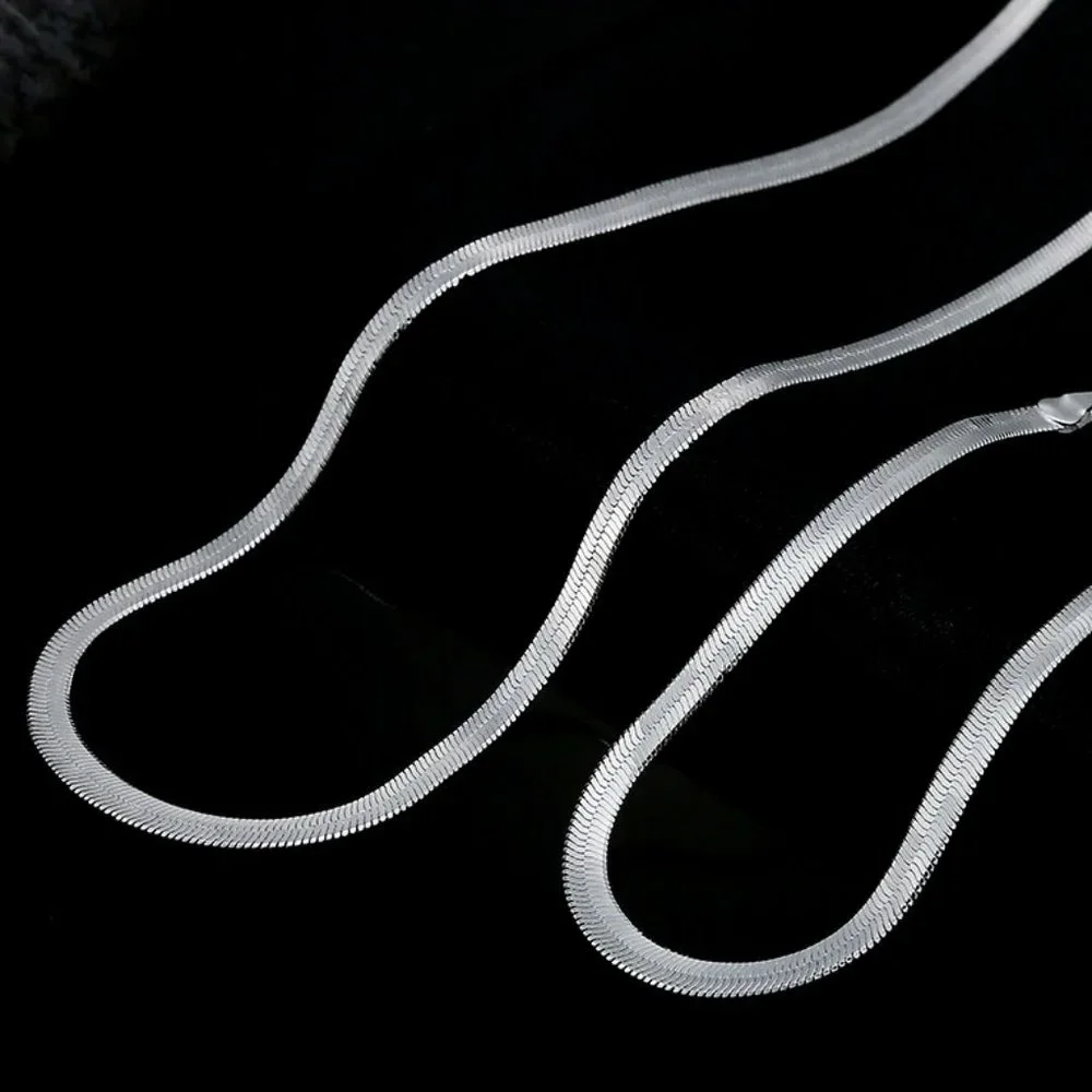 2pc Bundle 22 Inch Herringbone Necklace and Bracelet Stamped 925 Sterling Silver
